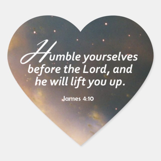 Sticker Cœur James 4:10 (Devant)