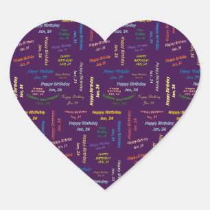 Sticker Cœur Janvier, 24 Anniversaire
