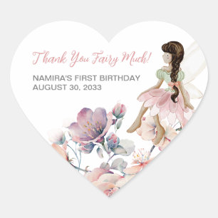 Sticker Cœur Jardin Enchanté Petite Fée Anniversaire Favoriser