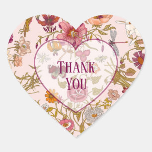 Sticker Cœur Jardin floral romantique