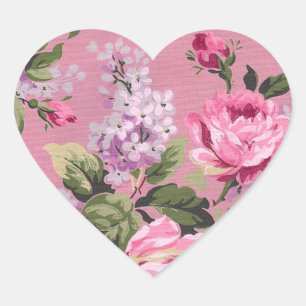 Sticker Cœur Jardin Rose victorien