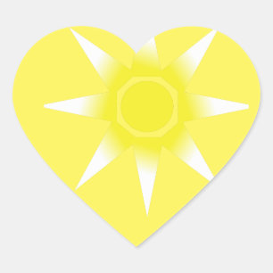 Sticker Cœur Jaune Blanc Magique Sun Produit