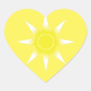 Sticker Cœur Jaune Blanc Magique Sun Produit