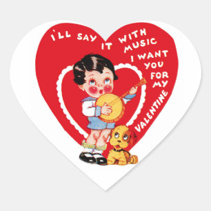 Sticker Cœur Je le dirai avec la musique