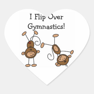 Sticker Cœur Je me retourne sur la gymnastique