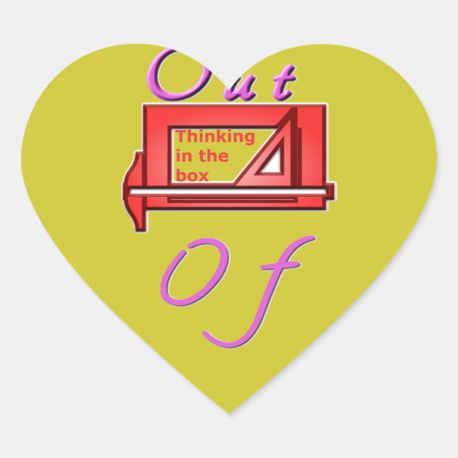 Sticker Cœur Je pense hors de la boîte. (Devant)