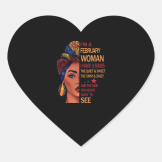 Sticker Cœur Je suis une femme de février