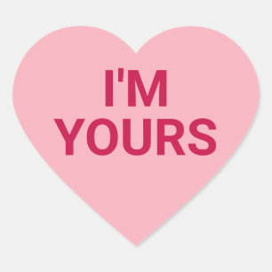 Sticker Cœur Je suis votre conversation de Saint Valentin rose