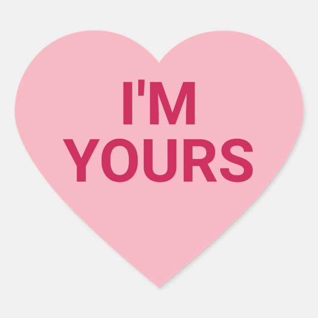 Sticker Cœur Je suis votre conversation de Saint Valentin rose (Devant)