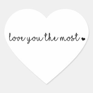 Sticker Cœur Je t'aime le plus avec un cœur simple moderne