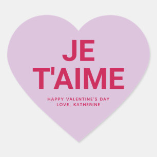 Sticker Cœur Je t'aime mignon conversation personnalisée de la 