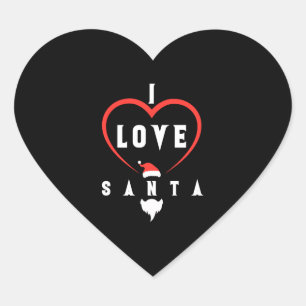 Sticker Cœur Je t'aime Noël Père Noël