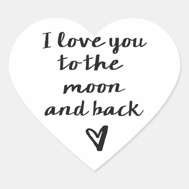 Sticker Cœur Je t'aime sur la Lune (Devant)