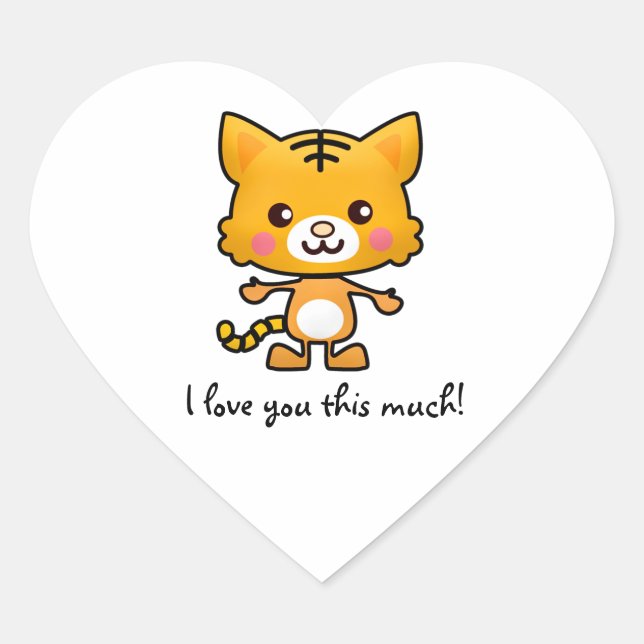 Sticker Cœur Je T'Aime Tant Kitty (Devant)