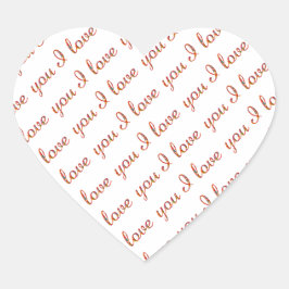 Sticker Cœur Je t'aime Typographie romantique Valentine