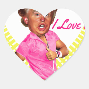 Sticker Cœur je vous aime donald trump