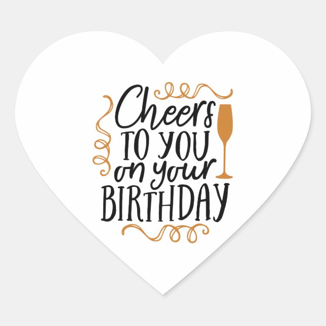 Sticker Cœur je vous salue pour votre anniversaire (Devant)