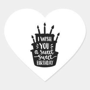 Sticker Cœur je vous souhaite un joli anniversaire