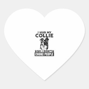 Sticker Cœur J'Embrasse Mon Collie Donc Je Ne Choque Pas Les Ge