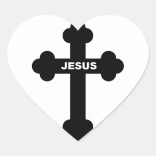 STICKER CŒUR JESUS CROSS