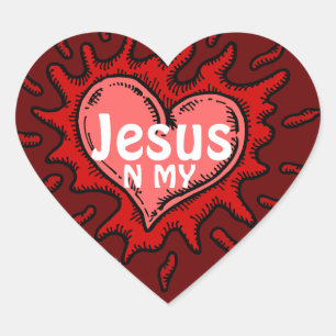 Sticker Cœur Jésus dans mon coeur