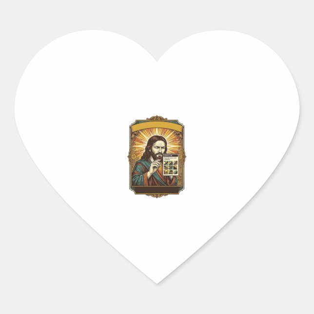 Sticker Cœur Jésus Escalier Flou Test Captcha Sécurité Tech Hum (Devant)