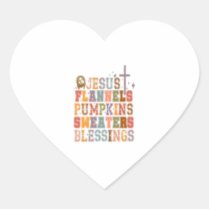 Sticker Cœur Jesus Flannels Chandails Citrouille Bénédiction
