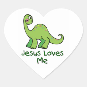 Sticker Cœur Jésus M'Aime Dinosaure
