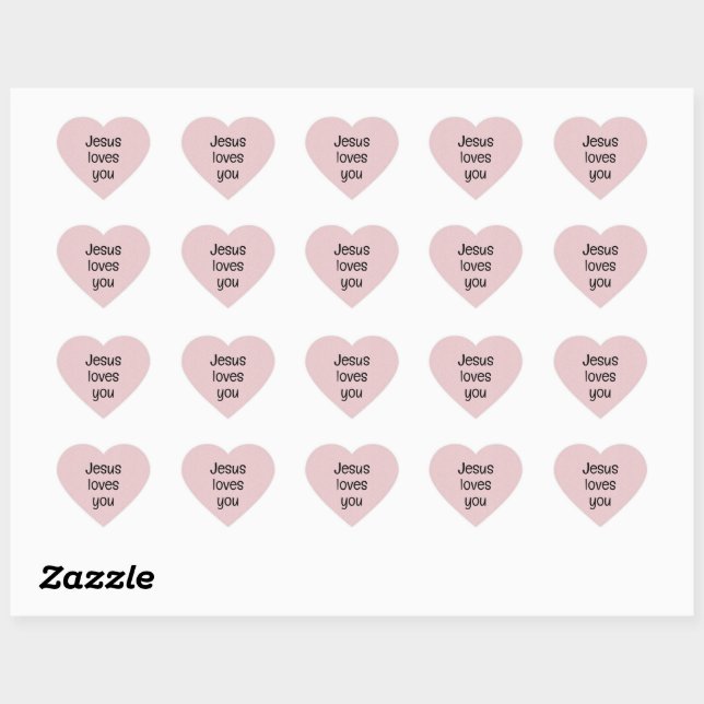 Sticker Cœur Jésus t'aime (Feuille)