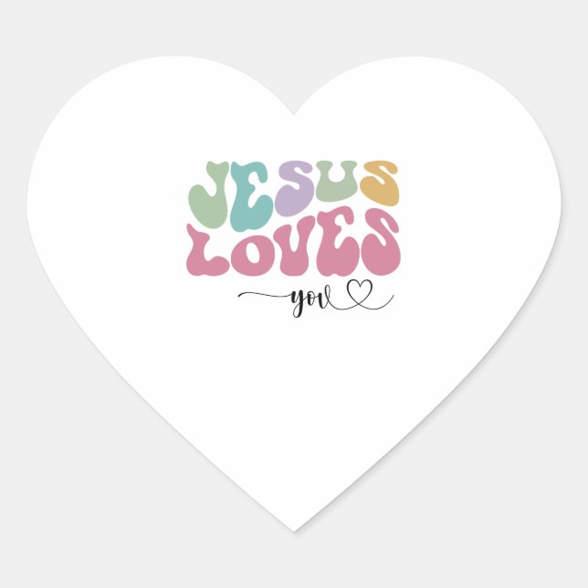 Sticker Cœur Jésus t'aime (Devant)