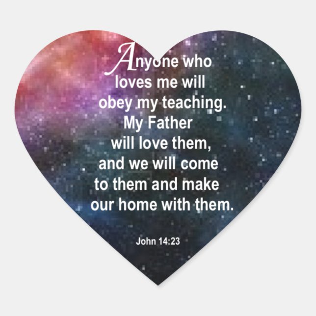 Sticker Cœur John 14:23 (Devant)