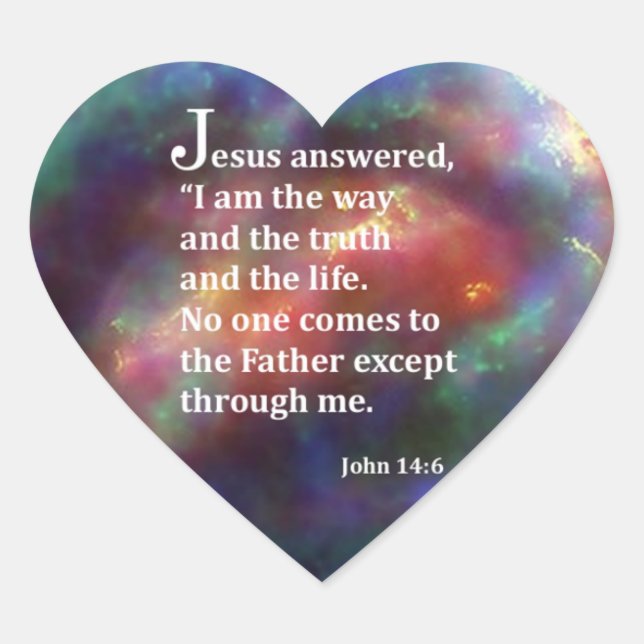 Sticker Cœur John 14:6 (Devant)