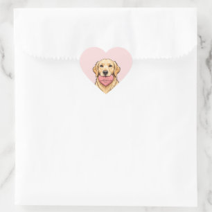Sticker Cœur Joli chien avec un cœur Joyuse Saint-Valentin