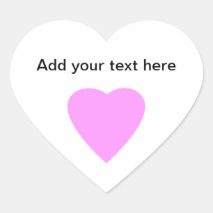 Sticker Cœur Joli Coeur d'Amour Rose et Blanc.