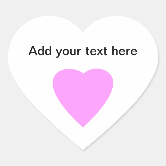 Sticker Cœur Joli Coeur d'Amour Rose et Blanc. (Devant)