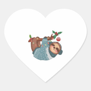 Sticker Cœur Joli Noël serrant Sloth
