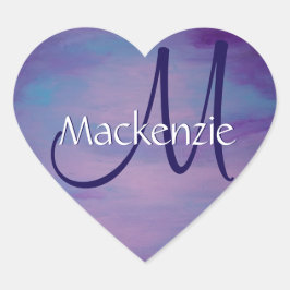Sticker Cœur Joli Pastels | Cloud rose mignon Ciel bleu violet