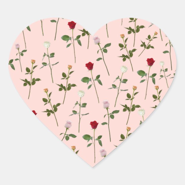 Sticker Cœur Joli Rose (Devant)