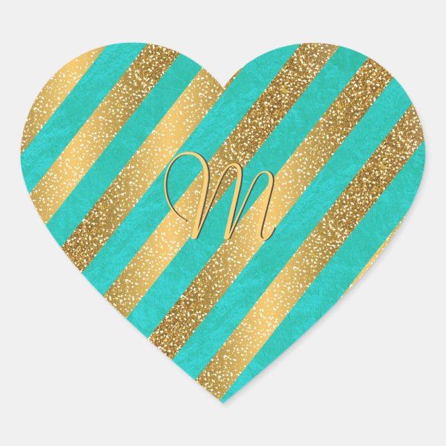 Sticker Cœur Jolie bande monogramme tendance fausse parties sci (Devant)