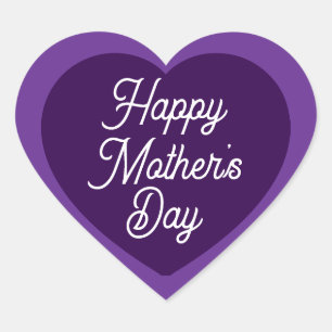 Sticker Cœur Jolie Fête des Mères Violet Heureuse