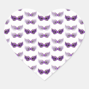 Sticker Cœur Jolie Mascarade violette Mascarade Masques Mardi G