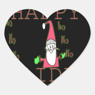 Sticker Cœur Jolly Mouse Père Noël : Une Illustration Fun Holid