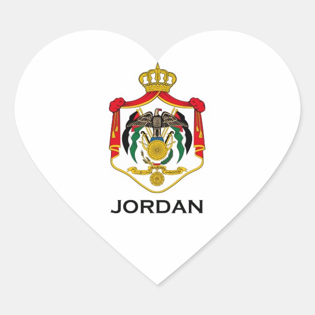 Sticker Cœur JORDANIE - emblème/drapeau/armoiries/symbole (Devant)