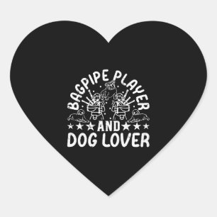 Sticker Cœur Joueur Bagpipe Et Amoureux des chiens - Propriétai