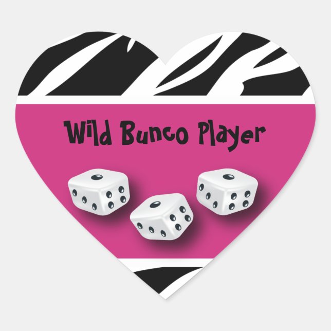 Sticker Cœur Joueur Zebra Poster de animal WIld Bunco (Devant)