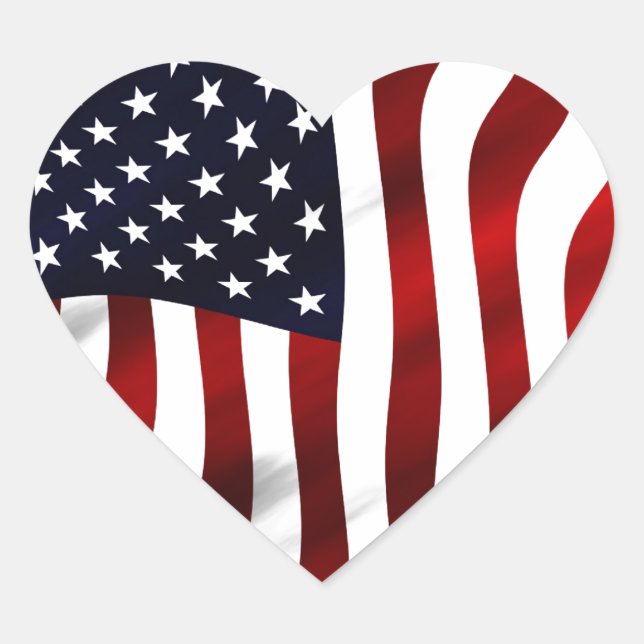 Sticker Cœur Jour de l'indépendance patriotique du drapeau amér (Devant)