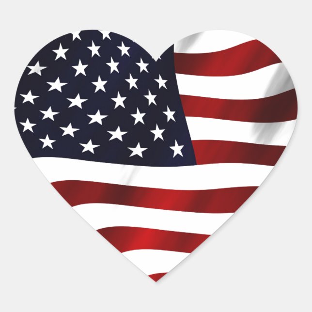 Sticker Cœur Jour de l'indépendance patriotique du drapeau amér (Devant)