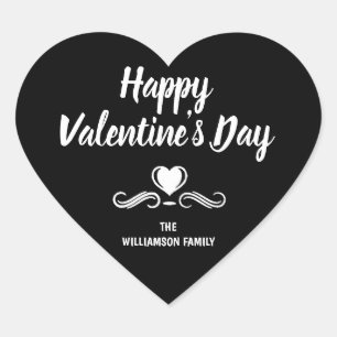 Sticker Cœur Jour des Valentines Joyeuses Personnalisées en noi
