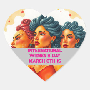 Sticker Cœur Journée internationale de la femme - 8 mars Coeur