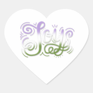 Sticker Cœur Joy Hand Letting Genderqueer Pride Green Purple